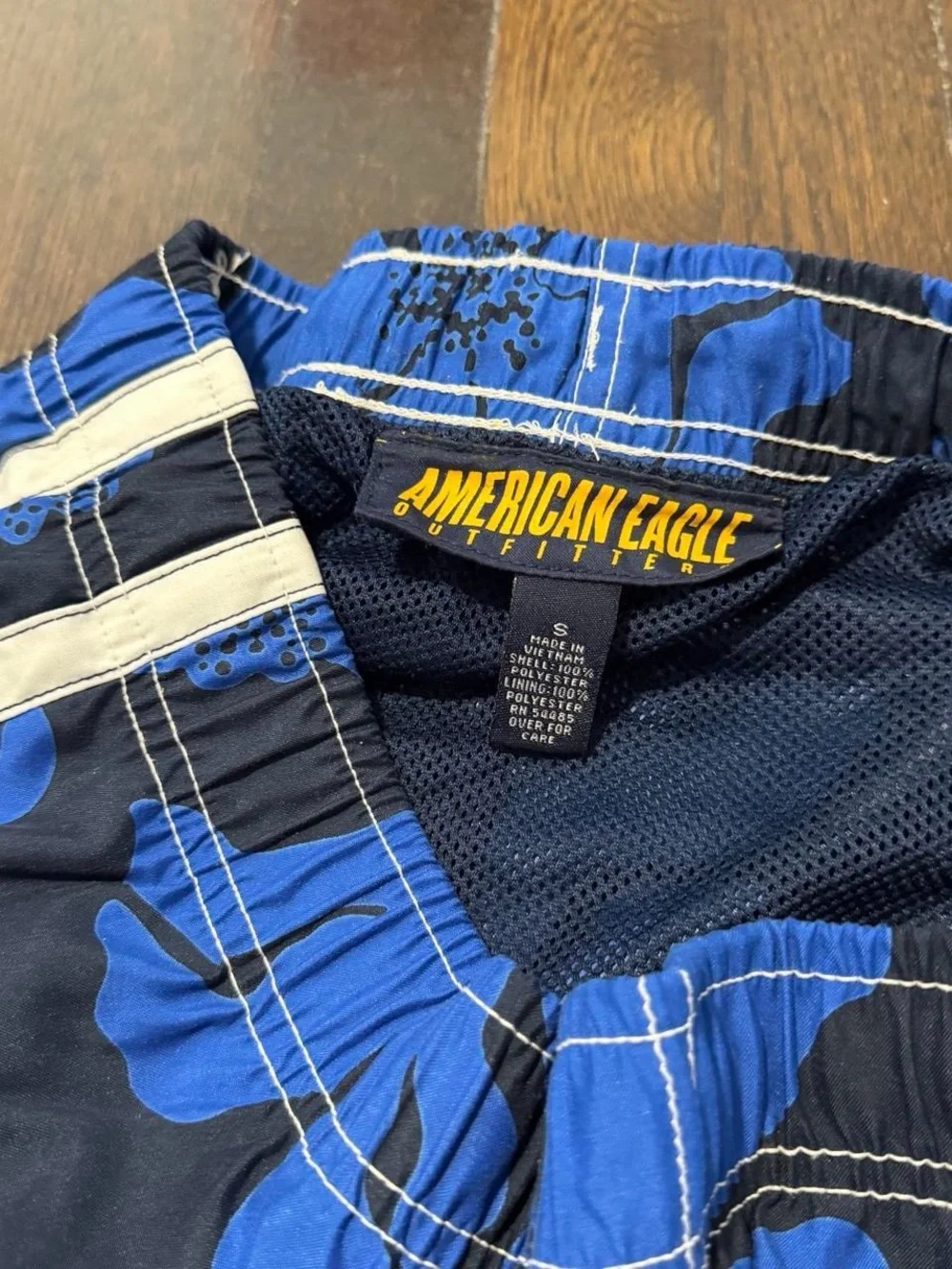 Vintage Y2K American Eagle Outfitters Blue Hawaii Board Shorts Surf Swim